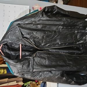 Leather coat men or women's